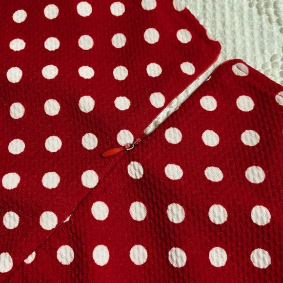 Red and White Polka Dot Wiggle Dress - Picture 5 of 10